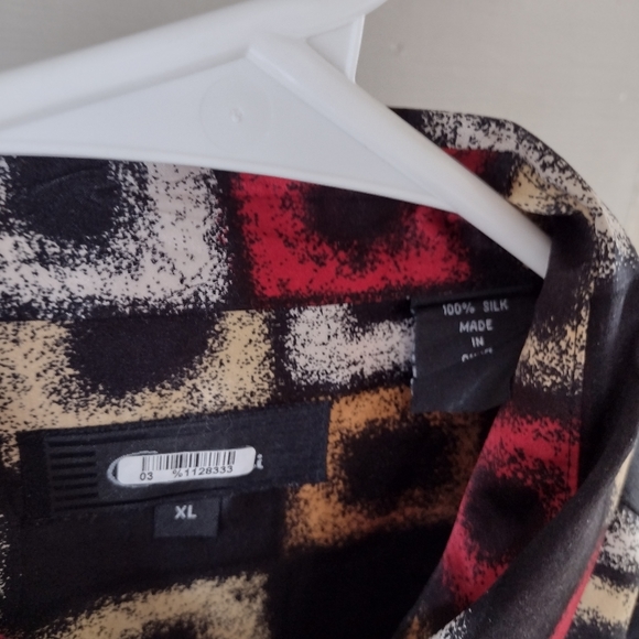 Genelli Men's XL Silk Vintage Shirt Geometric - Picture 4 of 7